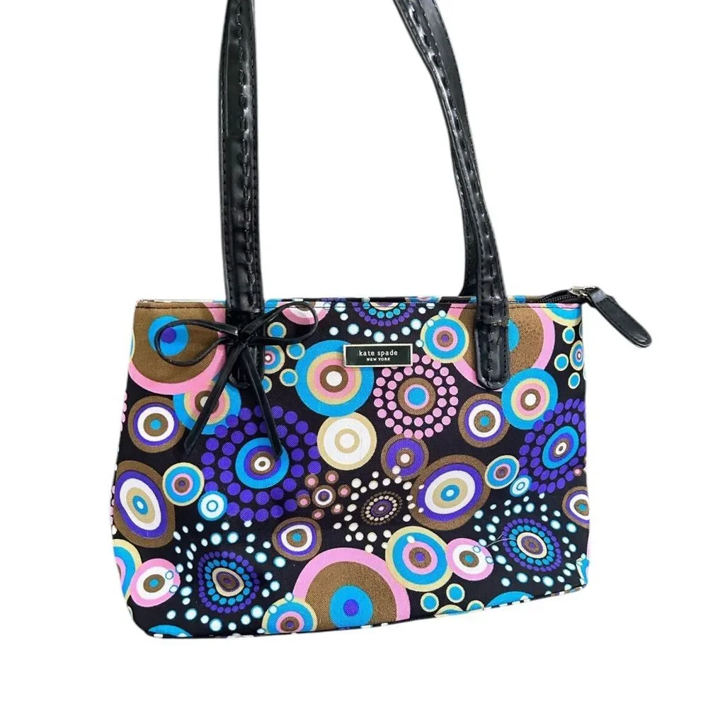 Vintage y2k 2000s Kate Spade multicolor purple pink blue brown shoulder bag purs
